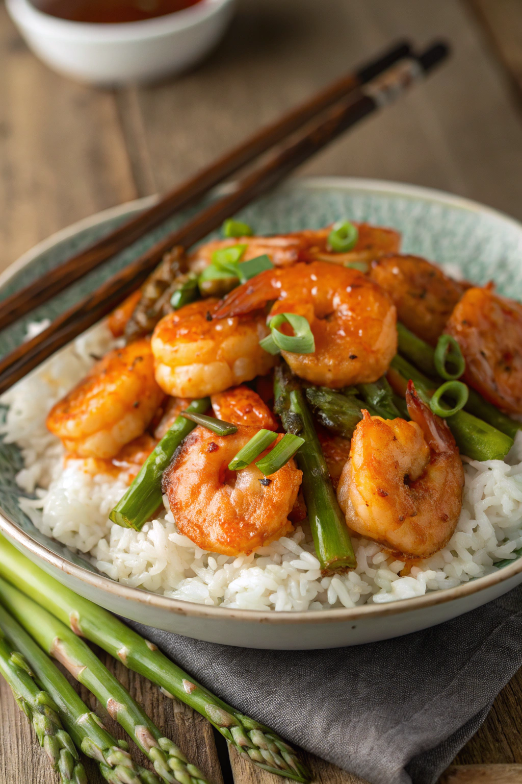 Sheet Pan Sweet Chili Garlic Shrimp with Asparagus Recipe