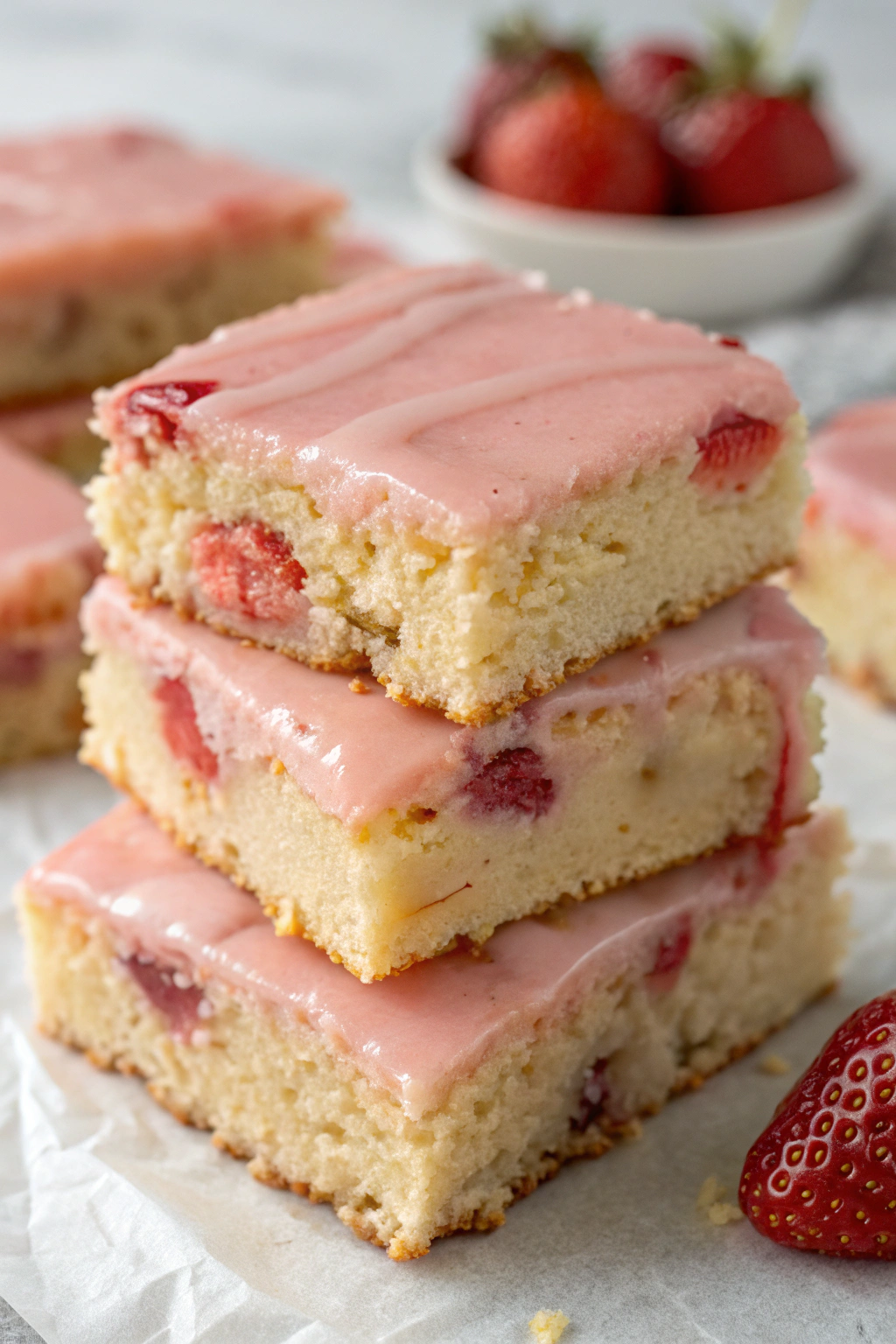 Strawberry Lemon Blondies Recipe