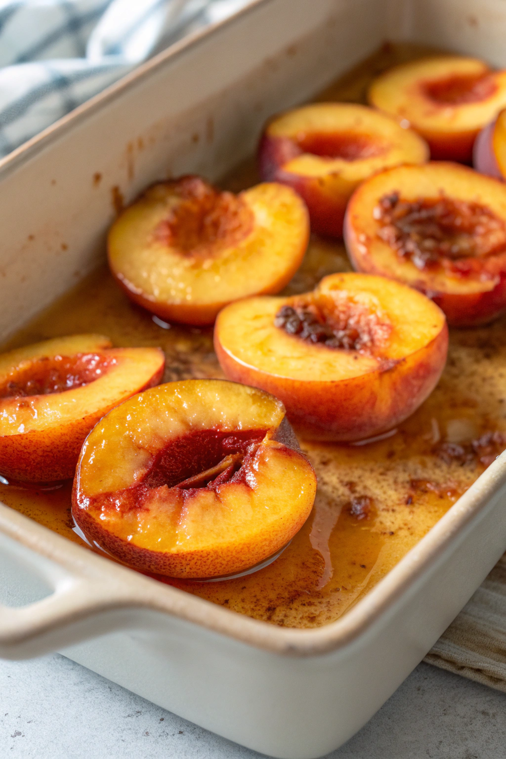 Baked Nectarines with Cinnamon Honey Sauce