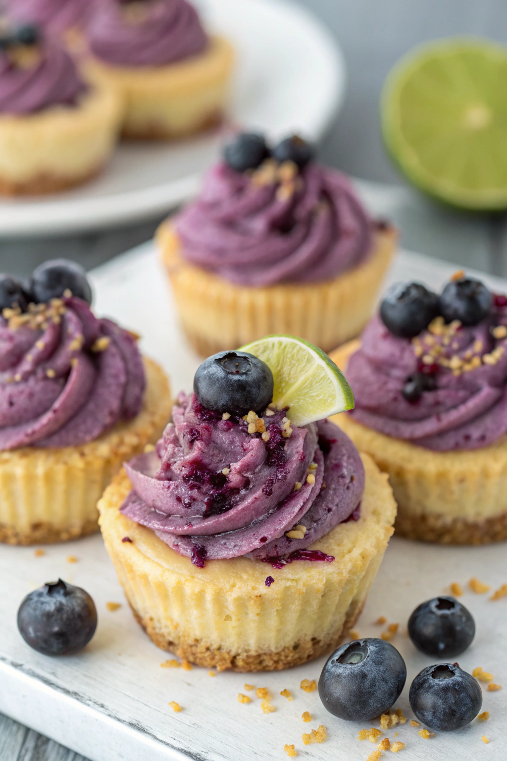Blueberry Lime Cheesecake Cupcakes Recipe
