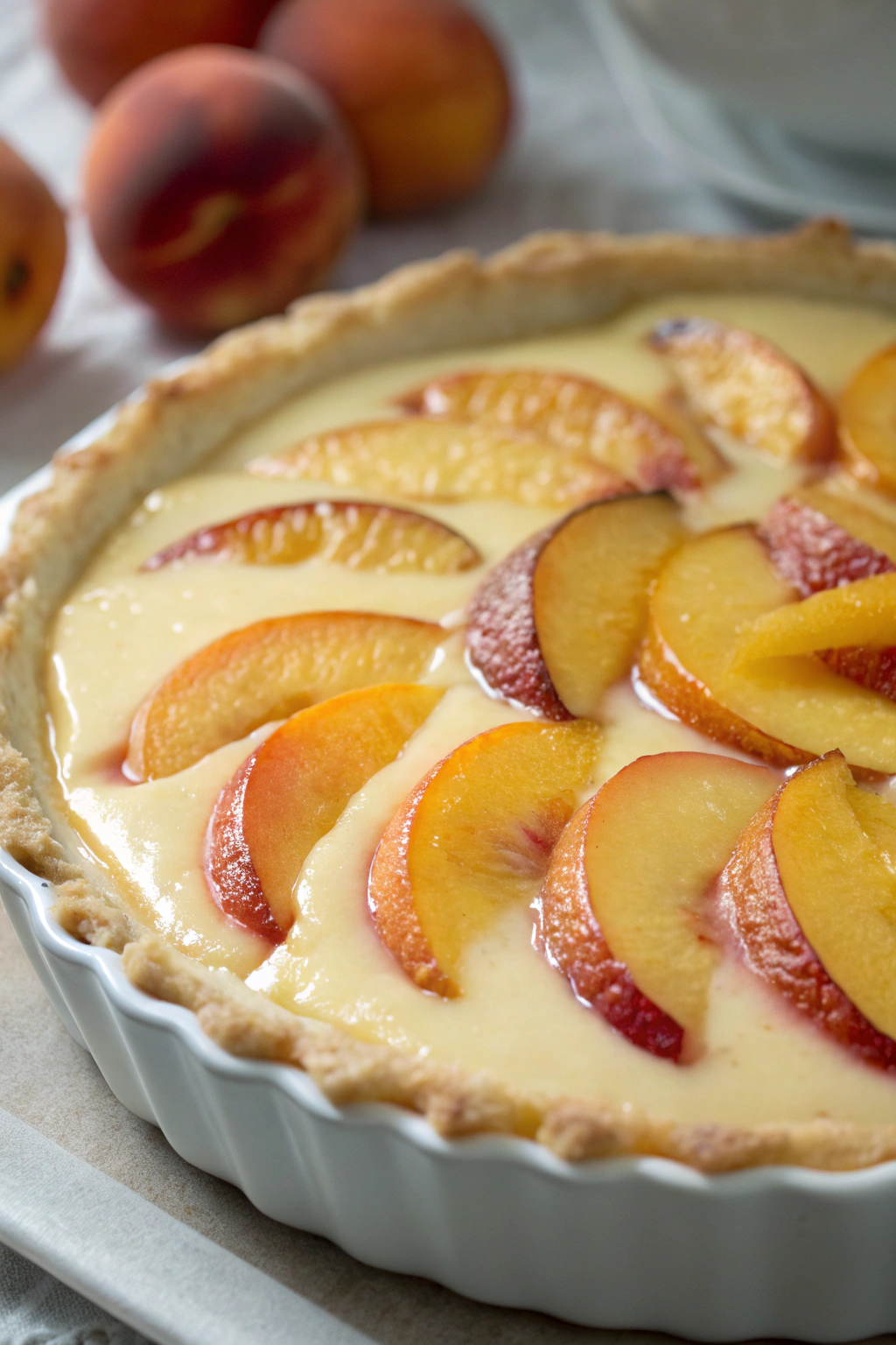 Fresh Peach Custard Pie Recipe