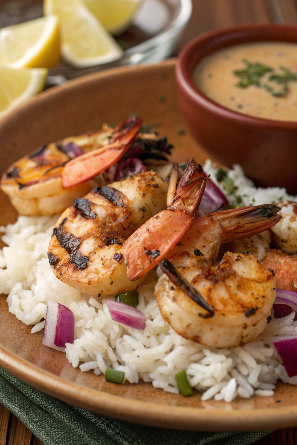 Greek Marinated Shrimp Skewers with Lemon-Dill Sauce