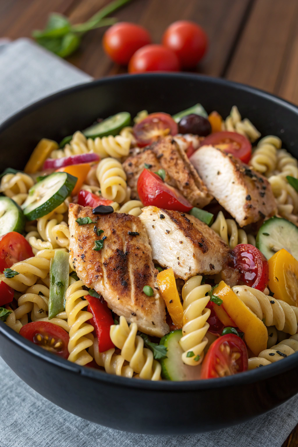 Mediterranean Chicken Pasta Salad