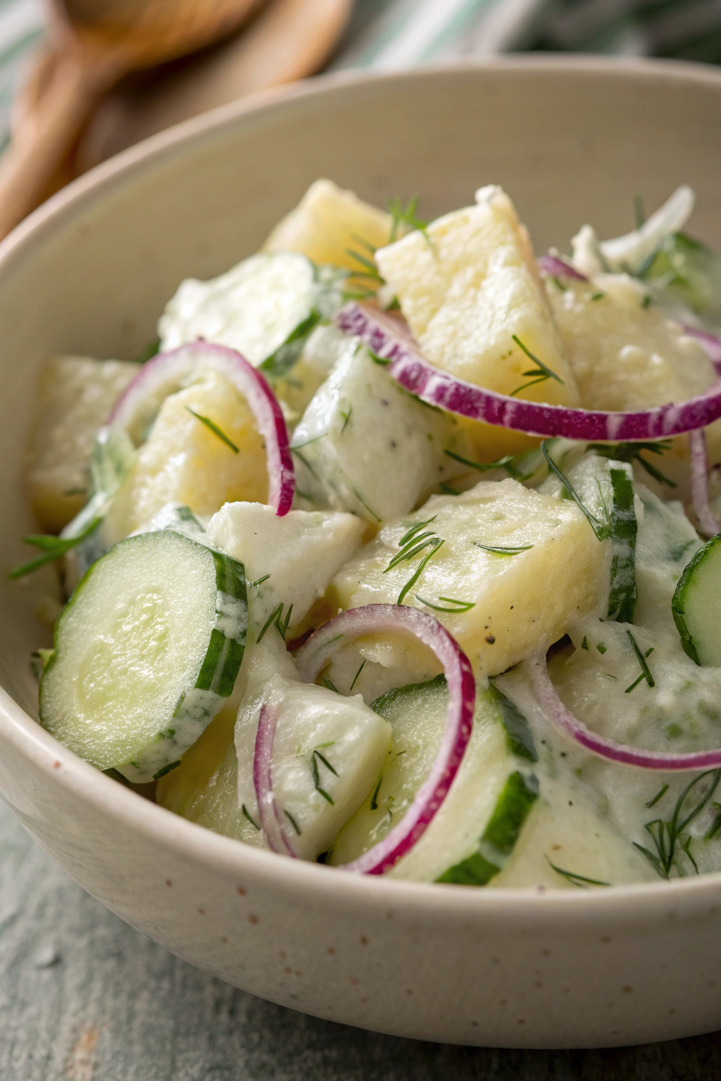 Potato and Cucumber Salad with Creamy Dill Dressing