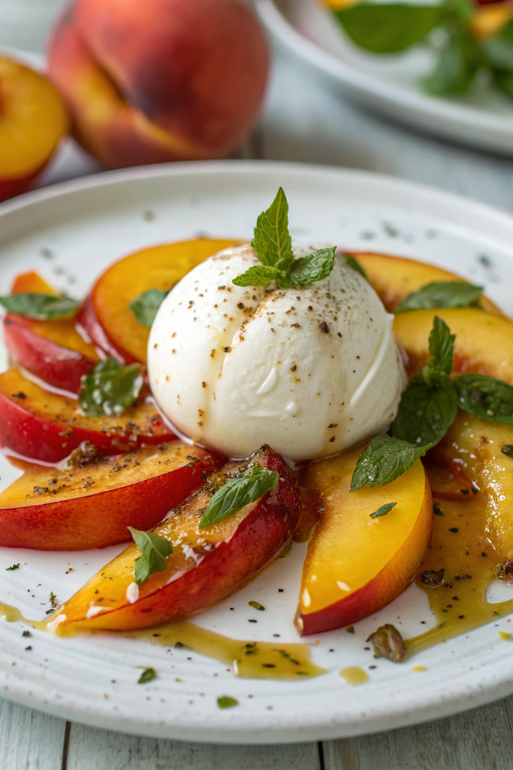 Quick Peach Caprese Salad Recipe