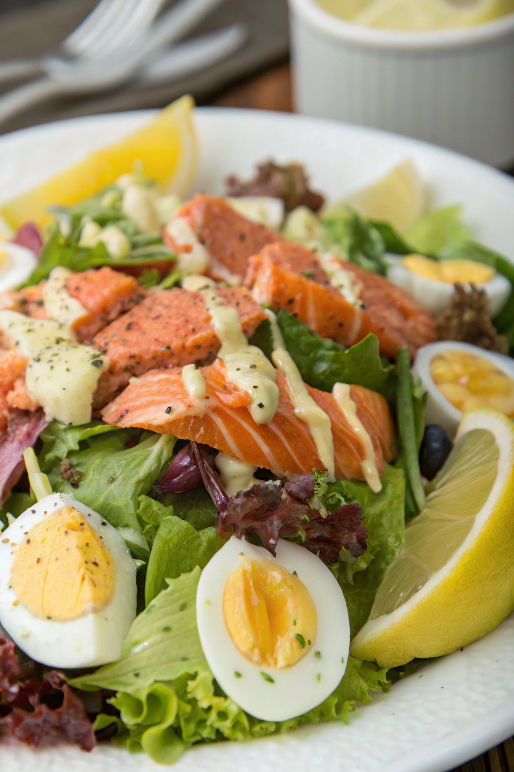 Smoked Salmon Salad in Creamy Caper Chive Dressing