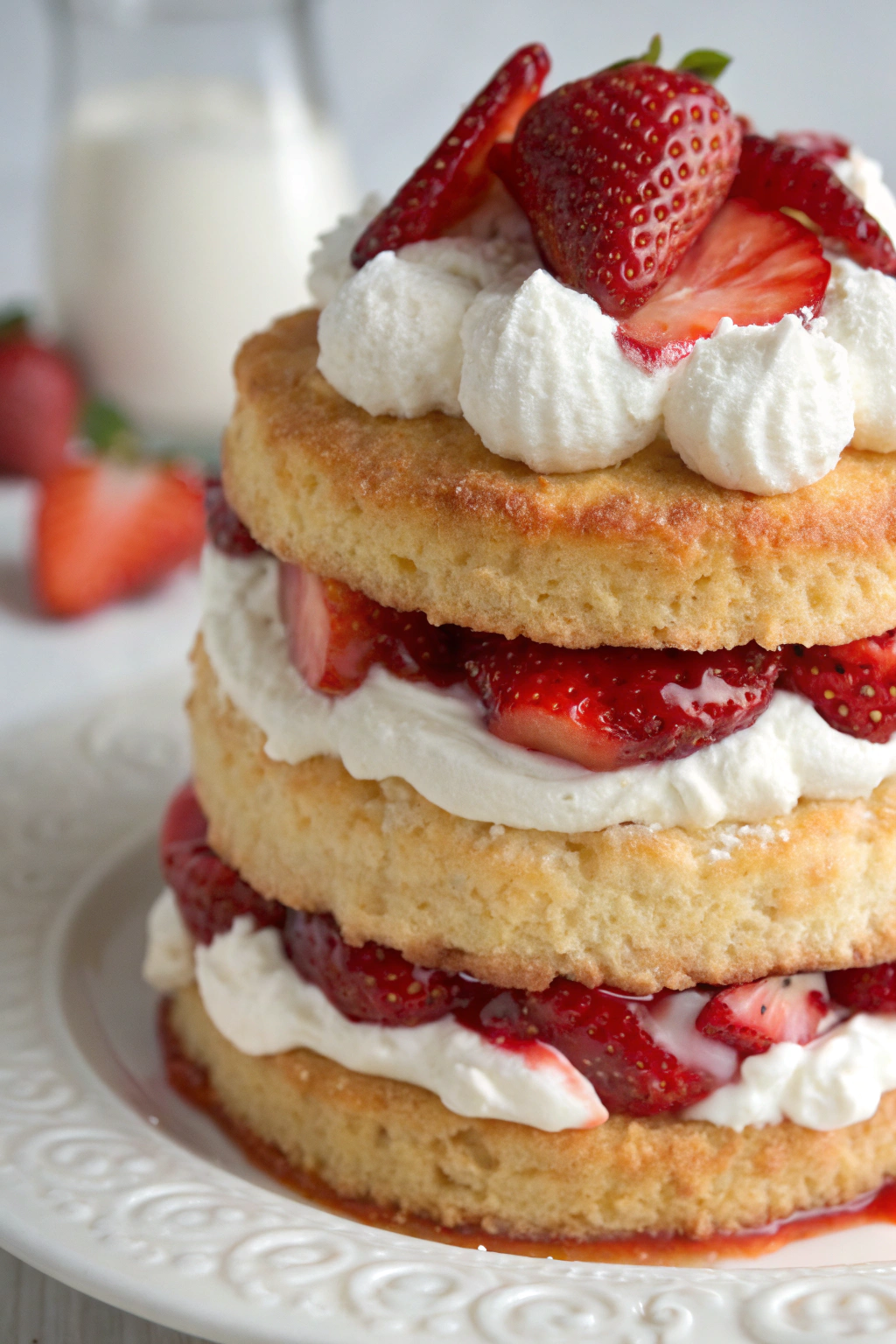 Strawberries and cream sponge cake Recipe