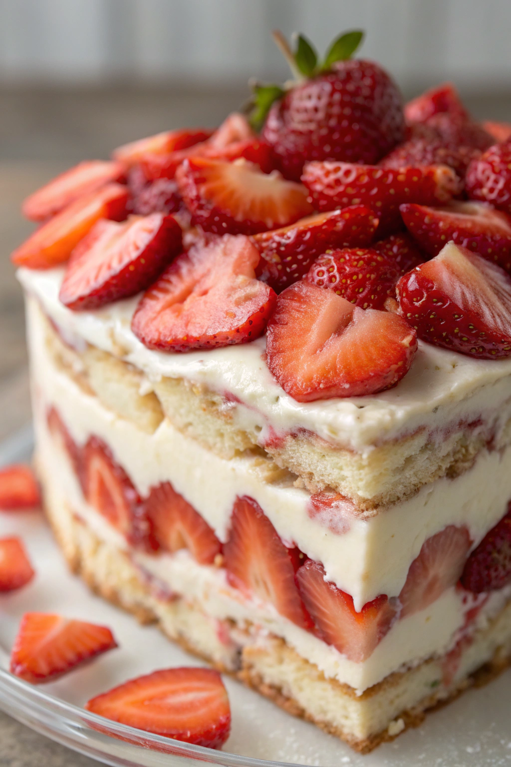 Strawberry Icebox Cake {No Bake} Recipe