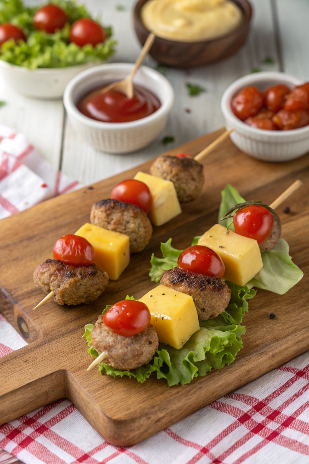 Cheeseburger Meatball Kabobs Recipe