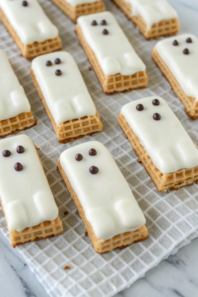 Chocolate Dipped Ghost Wafer Cookies Recipe