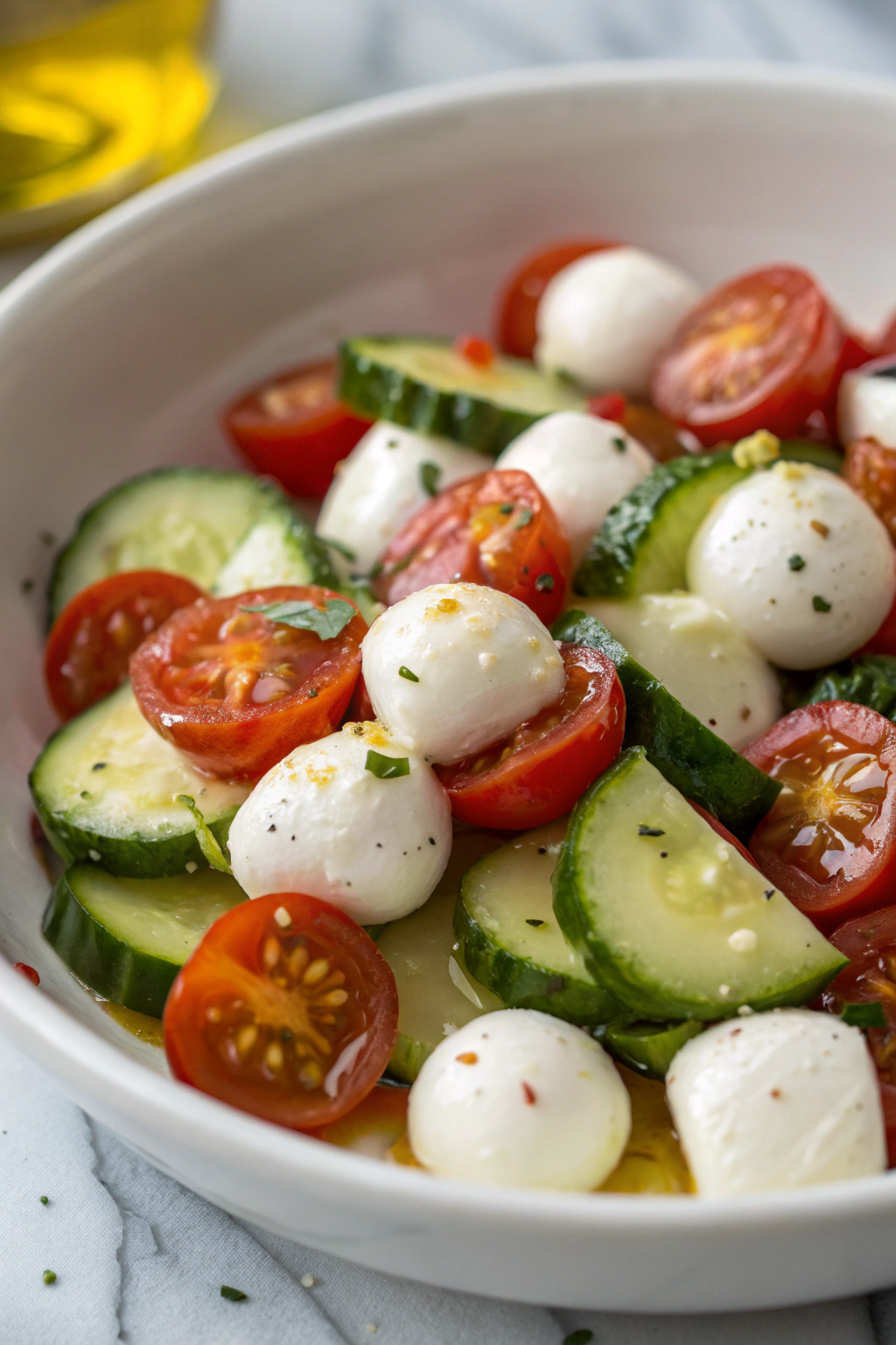 Easy Cucumber Caprese Salad Recipe