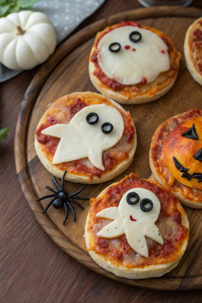 Easy Mini Halloween Pizzas Recipe