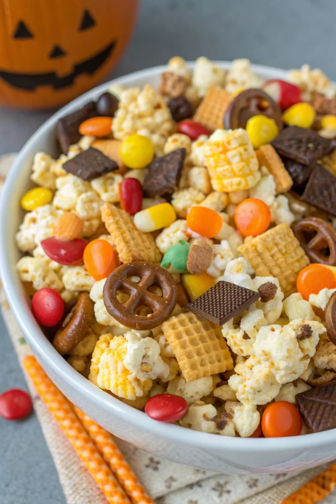 Fall Harvest Caramel Popcorn Snack Mix