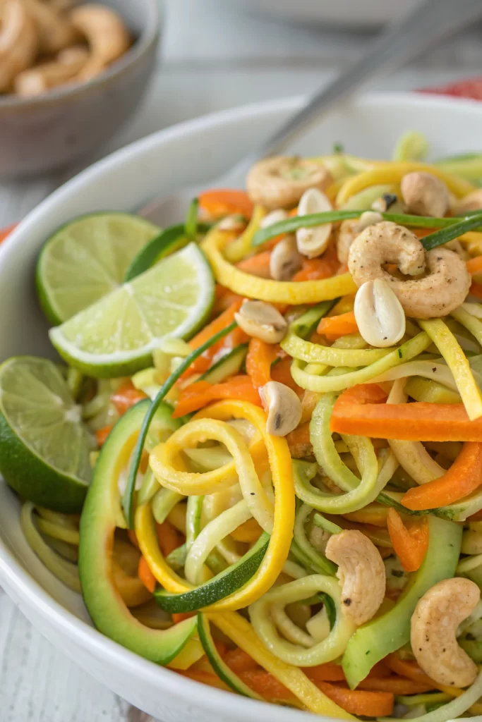 Garlic Lime Cashew Zoodles Recipe
