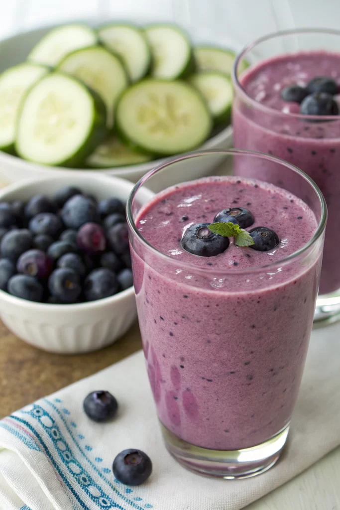 Healthy Blueberry Cucumber Smoothie Recipe