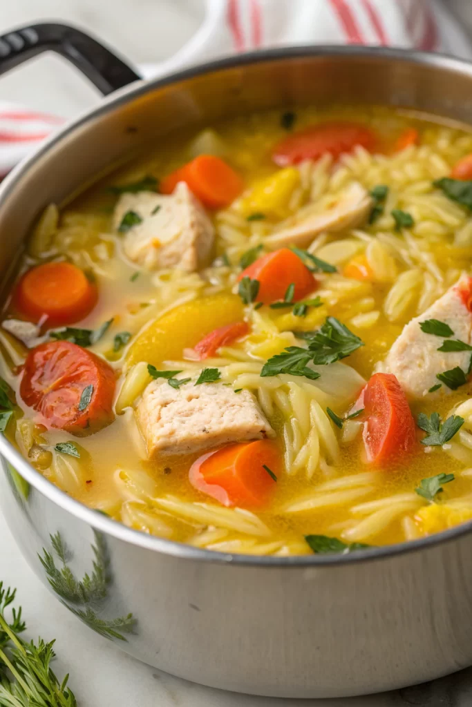 Lemon Chicken Orzo Soup Recipe