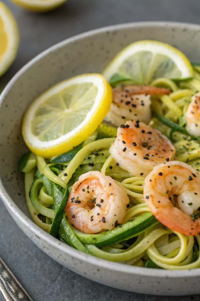 Lemon Garlic Shrimp Zucchini Noodle Recipe