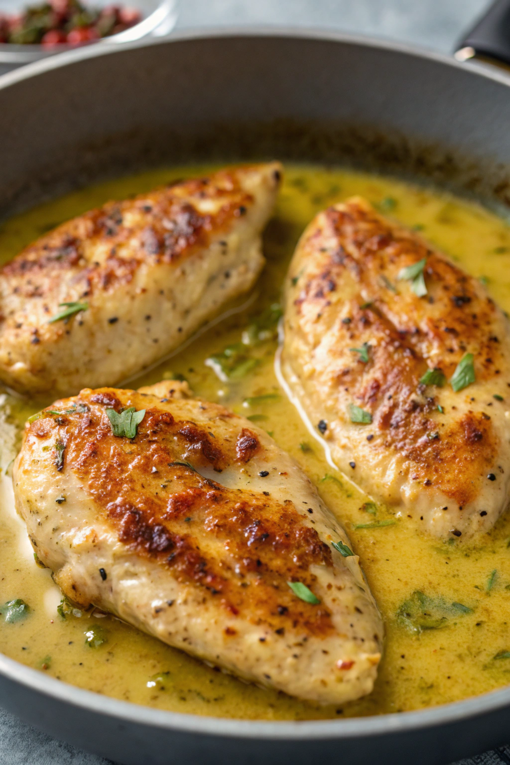 Pan Seared Chicken with zesty Lemon Mustard Sauce Recipe