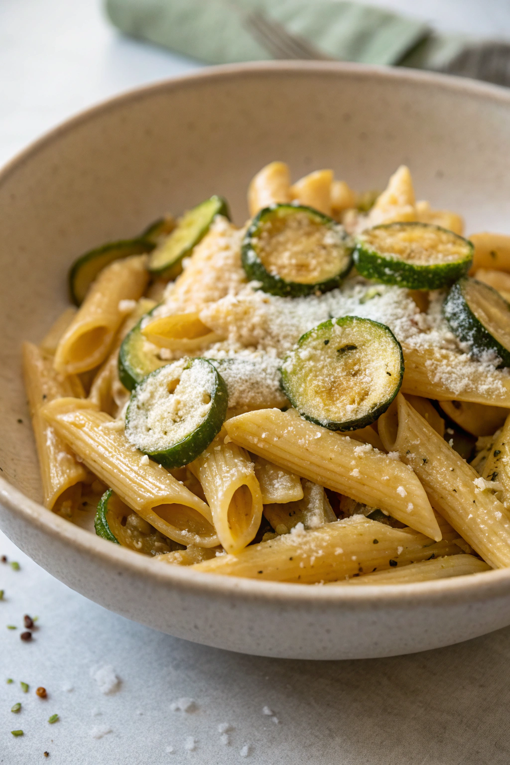 Pasta Con Zucchini with Ricotta and Parmesan
