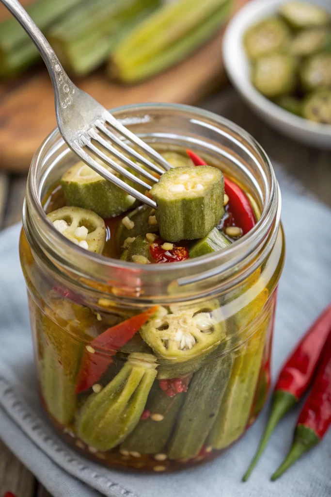 Quick Refrigerator Pickled Okra Recipe