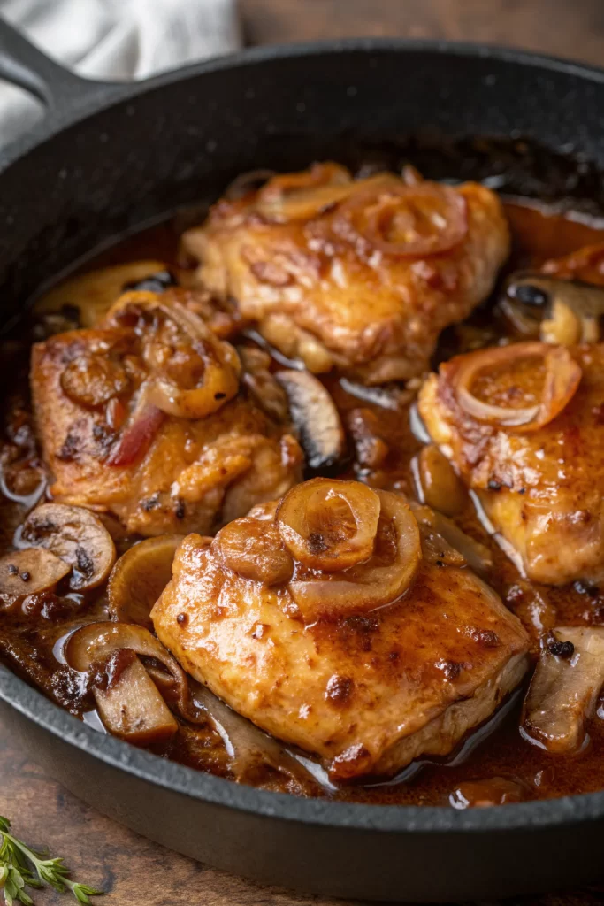 Cider Braised Chicken With Caramelized Onions