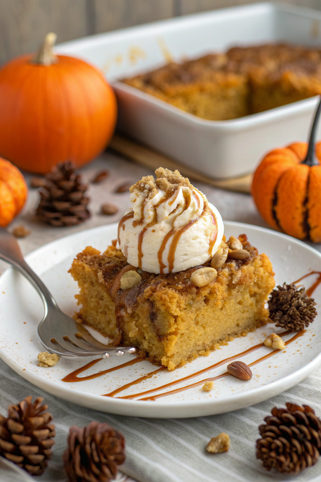 Pumpkin Pie Dump Cake With Spice Cake Mix