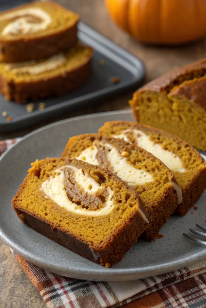 Savory Pumpkin Bread with Cream Cheese Filling