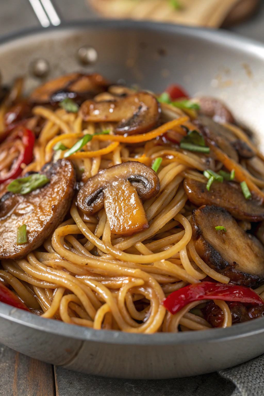 Udon Noodle Stir Fry with Mushrooms Recipe