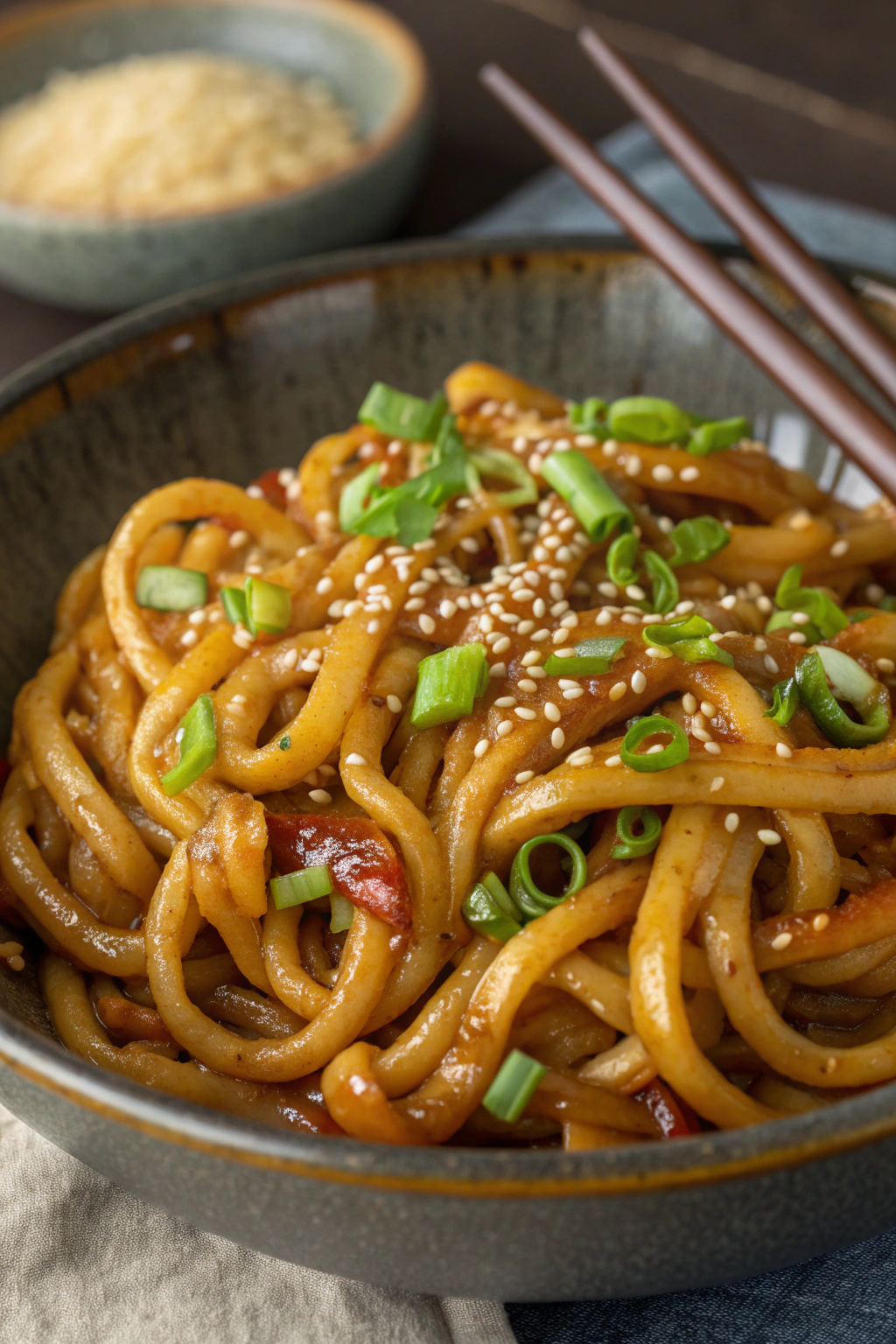 Vegan Garlic Udon Noodles Recipe