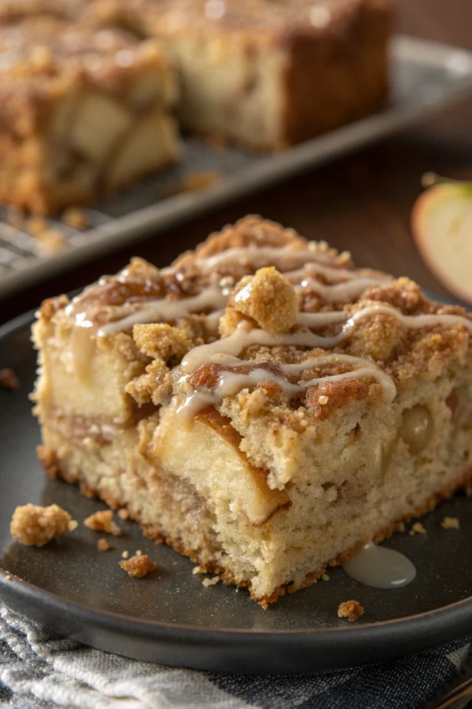 Apple Crumb Cake with Cinnamon Apple Drizzle
