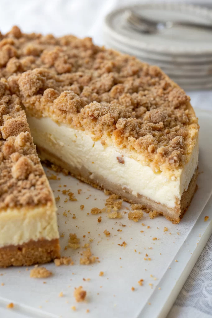 Apple Crumble Cheesecake with Cookie Crust