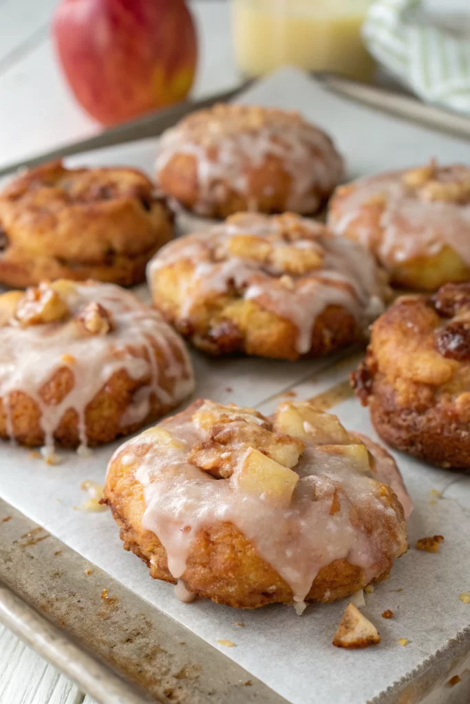 Baked Apple Fritters with Glaze