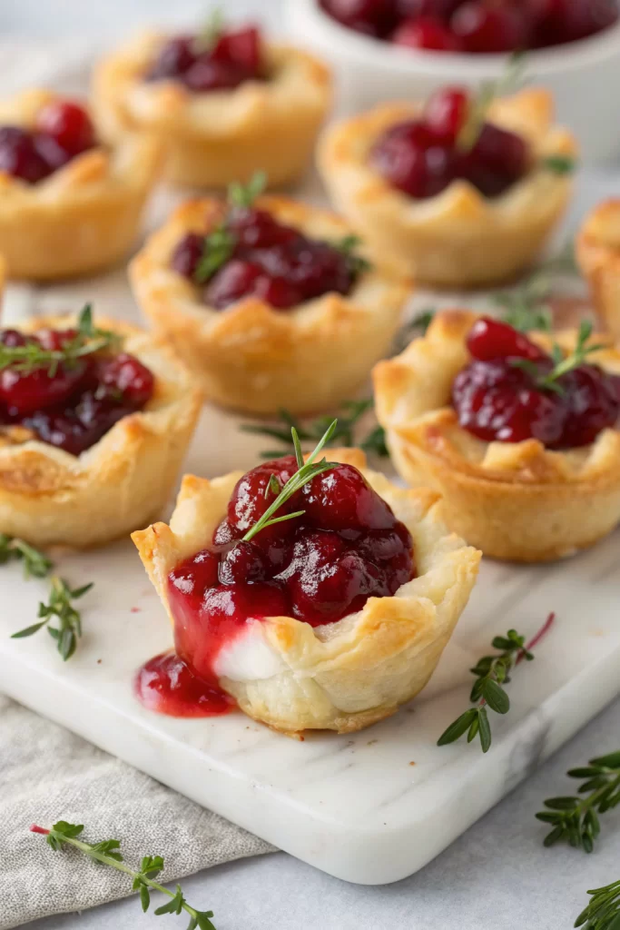 Baked Cranberry Brie Bites!