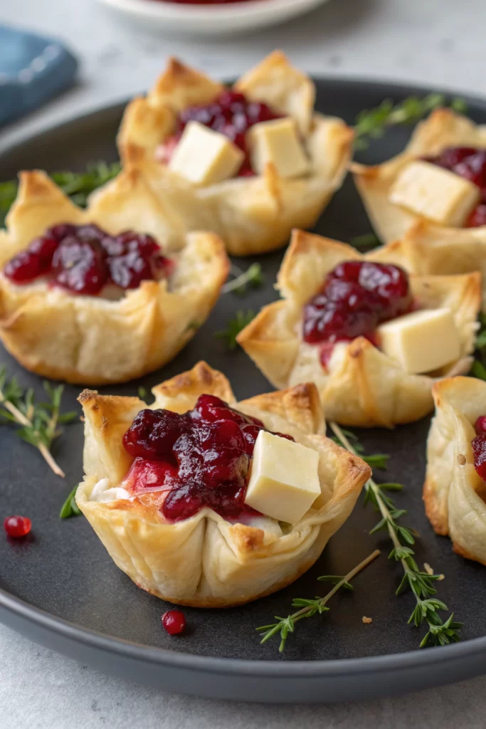 Baked Cranberry Brie Bites Recipe