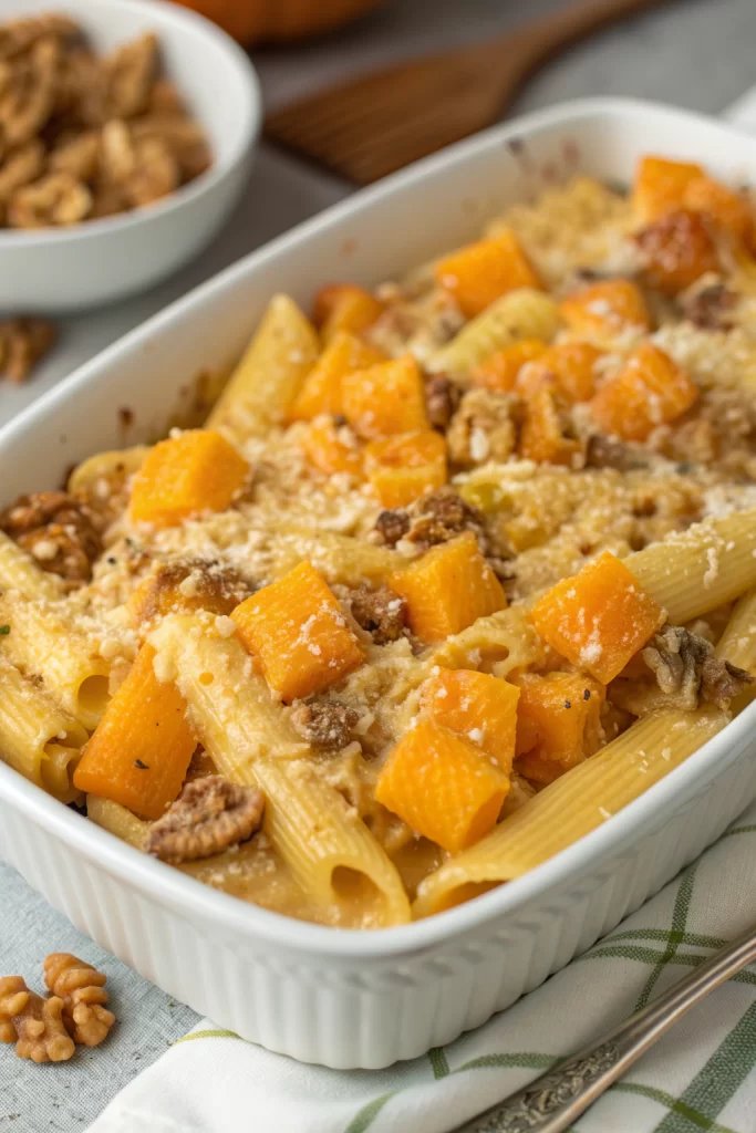 Cheesy Pasta Bake with Pumpkin
