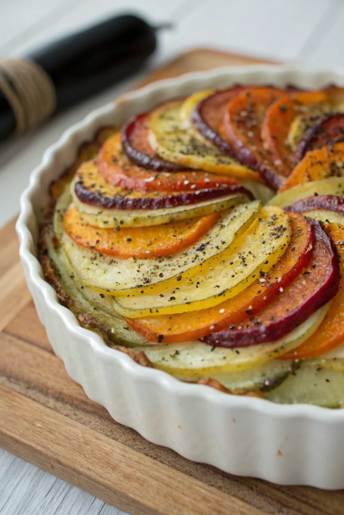 Cheesy Root Veggie Gratin Recipe