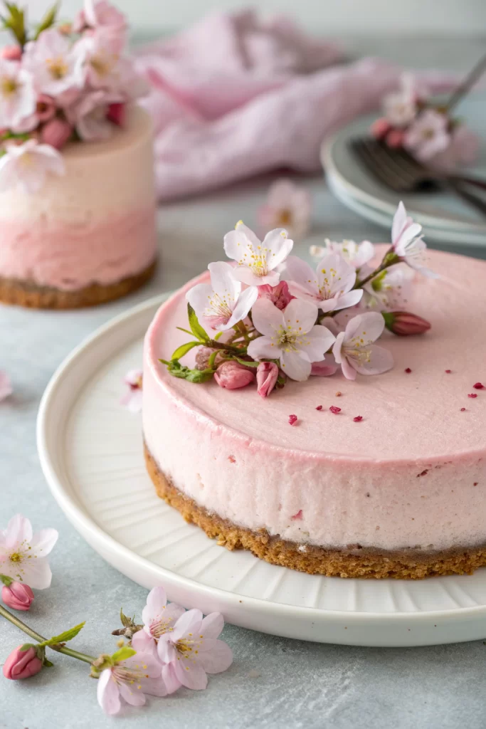 Cherry Blossom Japanese Sakura Cheesecake Recipe