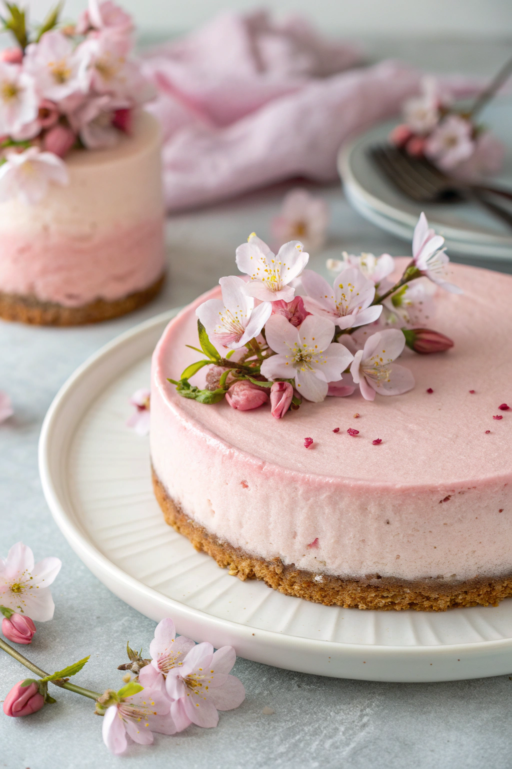 Cherry Blossom Japanese Sakura Cheesecake Recipe