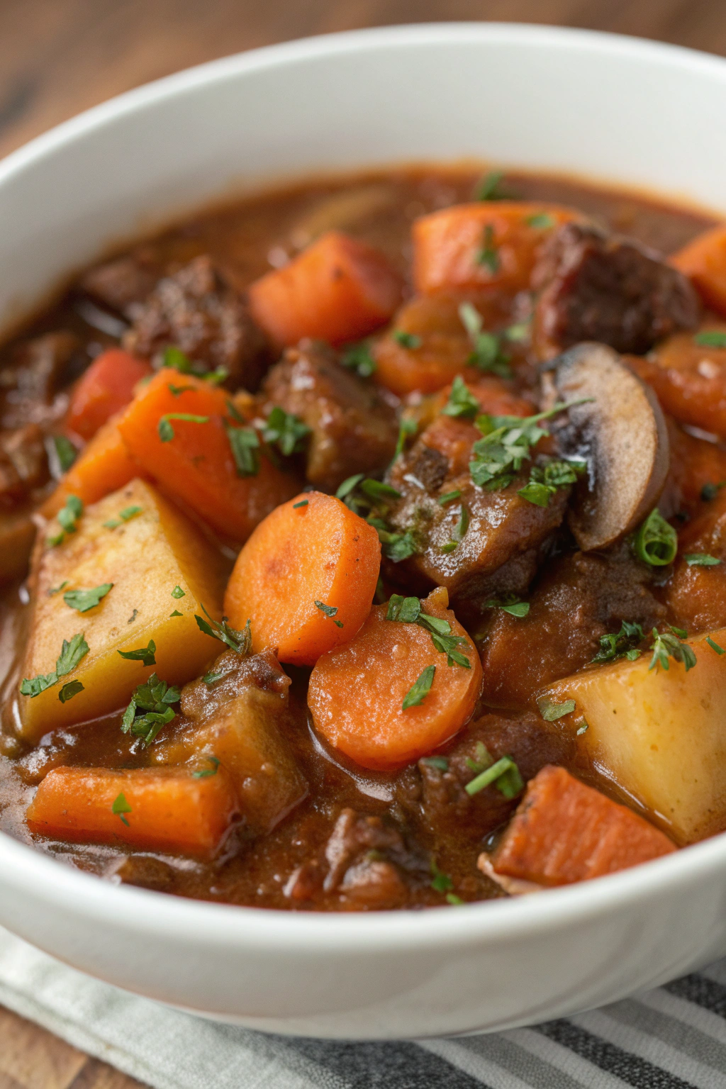 Cozy Vegan Stew with Mushrooms