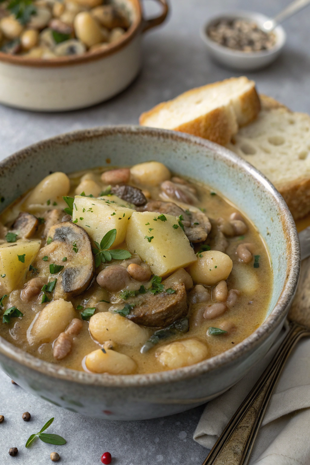Cozy White Bean Mushroom Stew Recipe