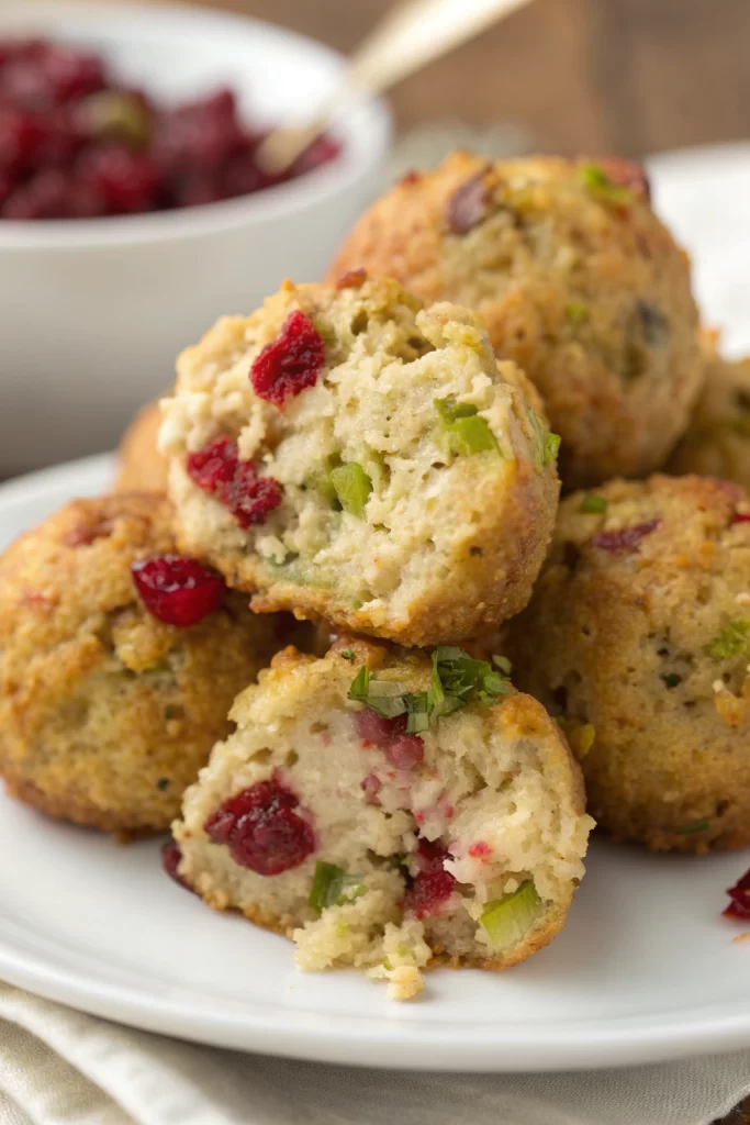 Cranberry Turkey Stuffing Balls