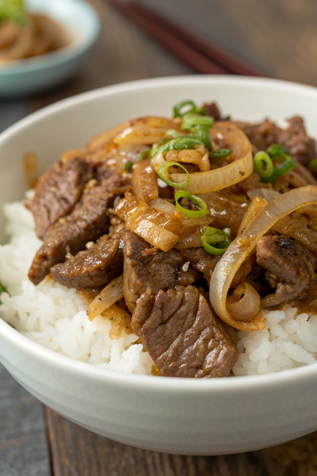 Gyudon Japanese Beef Rice Bowl Recipe