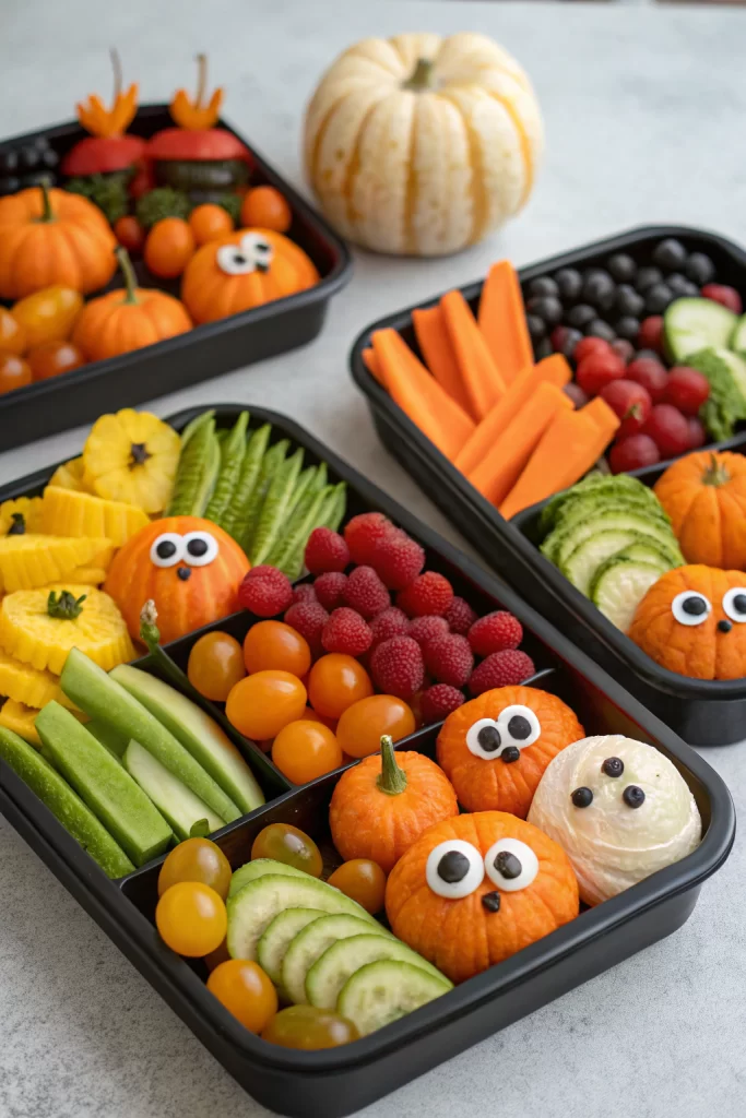Halloween Fruit and Veggie Tray Ideas