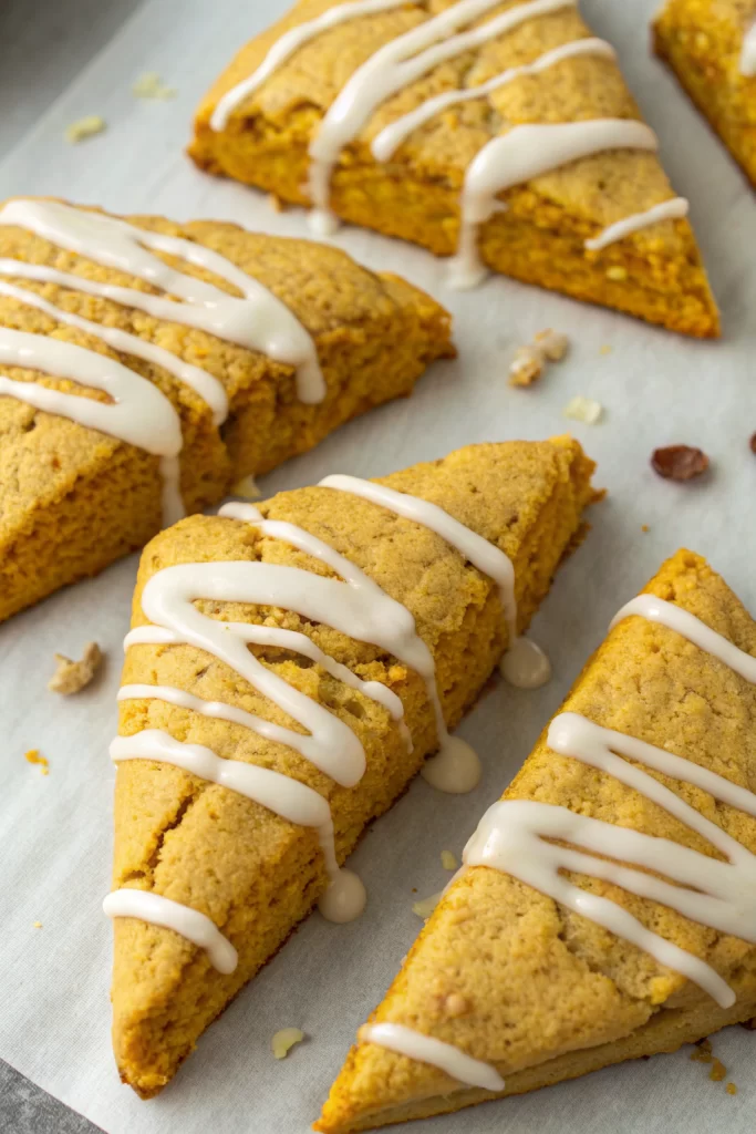 Healthy Pumpkin Scones Recipe with Maple Glaze