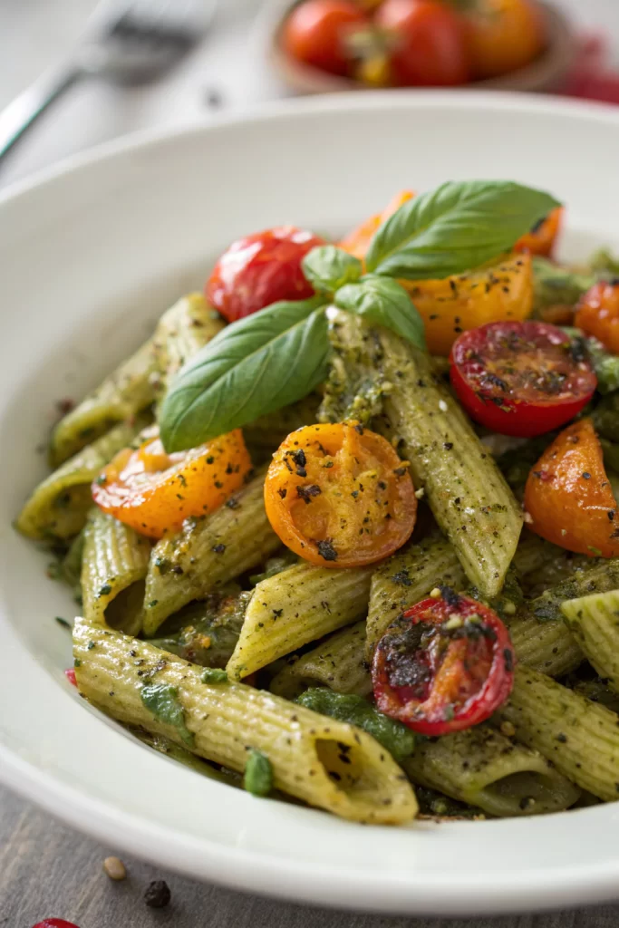 Pesto Pasta With Roasted Vegetables