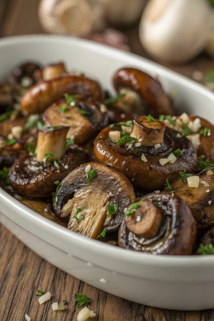 Roasted Mushrooms, Browned Butter Garlic and Thyme Sauce