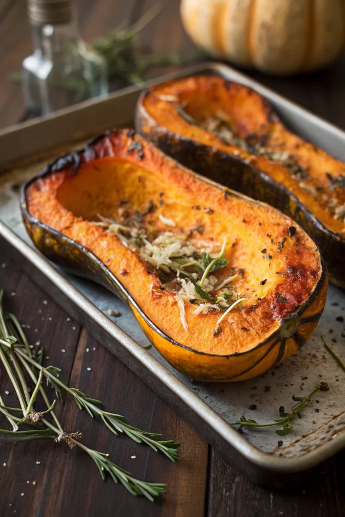 Stuffed Acorn Squash with Creamed Spinach