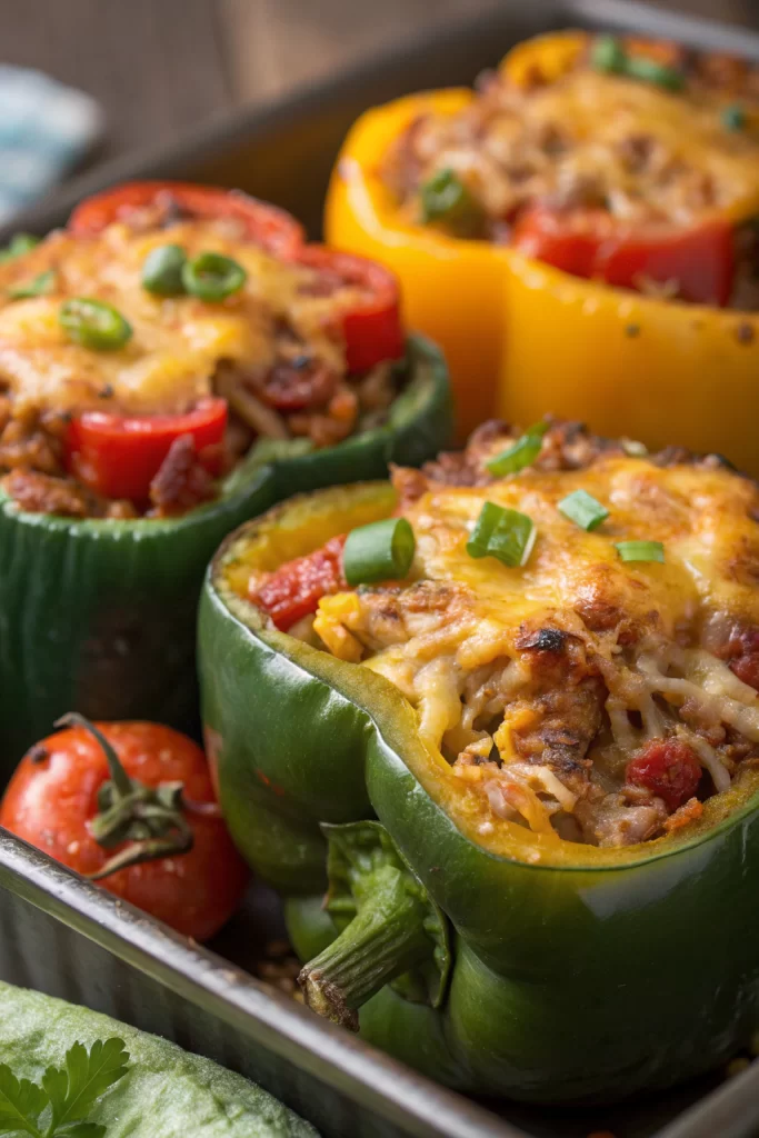Stuffed Bell Peppers with Rice and Veggies