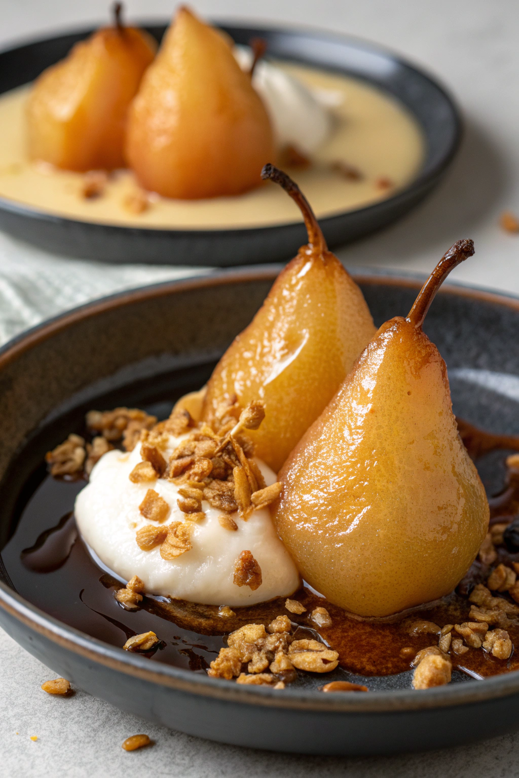 Vanilla Bourbon Poached Pears Recipe