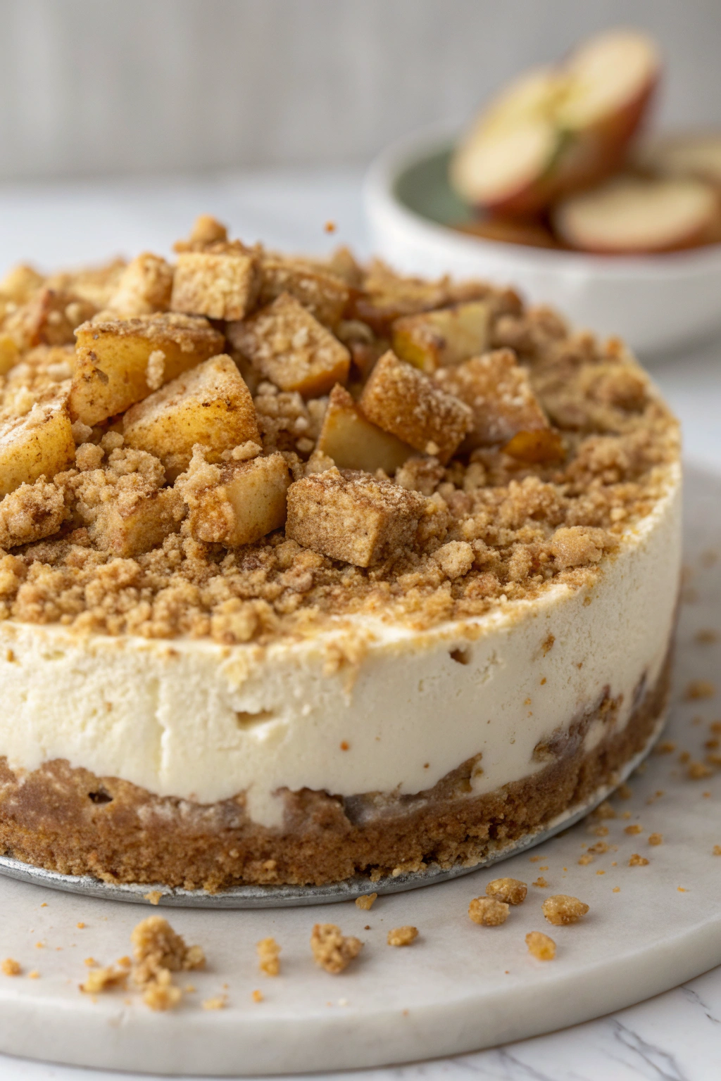 Vegan Apple Crumble Cheesecake